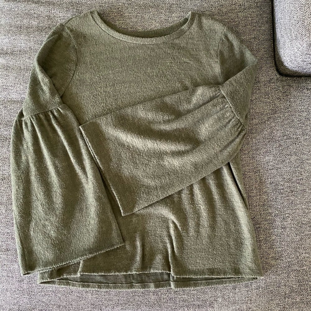 a.n.a Bell Sleeve Olive Green Sweater